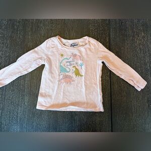 OshKosh B'gosh Pink Long Sleeve Kids Tee with Dinosaur Print